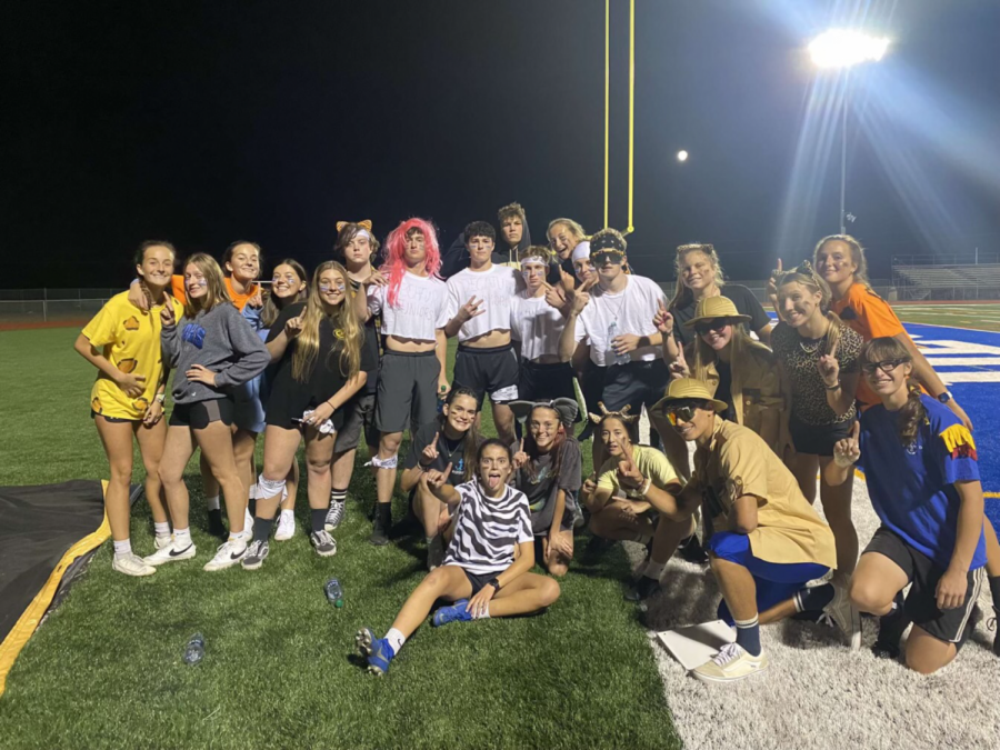 Junior class powder-puff football team after taking first place on Wednesday, Oct. 20.