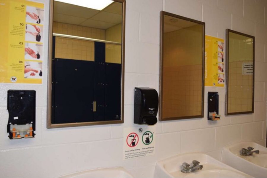 Soap+dispensers+in+Decatur+bathrooms+are+being+vandalized%2C+which+is+one+reason+for+monitoring+and+closing+bathrooms.