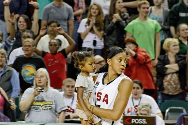 Parker with her daughter, Lailaa, at the 2012 Olympics in London.