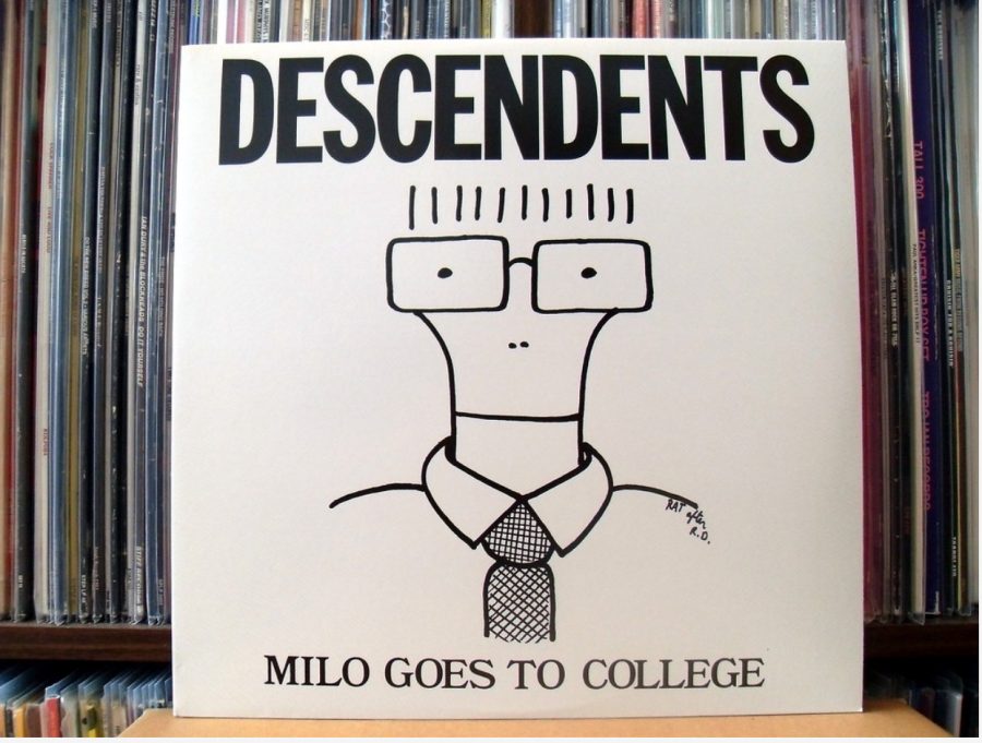 The cover of “Milo goes to college” is a drawing of Milo Auckerman. It was drawn when Auckerman and Drummer, Stevenson were is Highschool by a classmate of theirs, Roger Deuerlein.