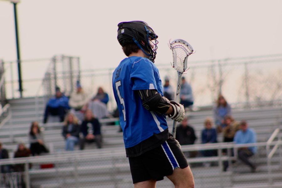 Senior attackman Lance Adams during the April 6 game against Easton. 