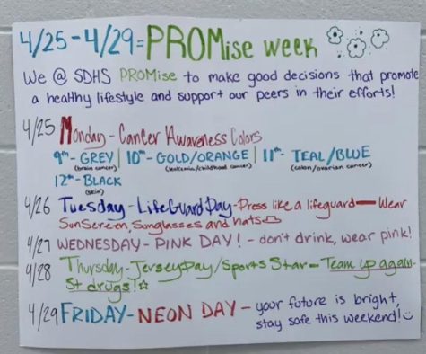Pictured: A poster made by SADD Club detailing PROMise Week.