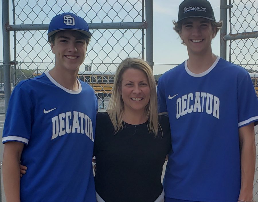 English department head Shannon Ritz with her sons Jake and Evan, both students at Decatur.