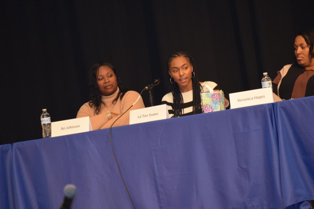 Speakers at the Feb. 7 Black History Month panel included Ari Johnson, LaTier Evans, and Veronica Hayes. 