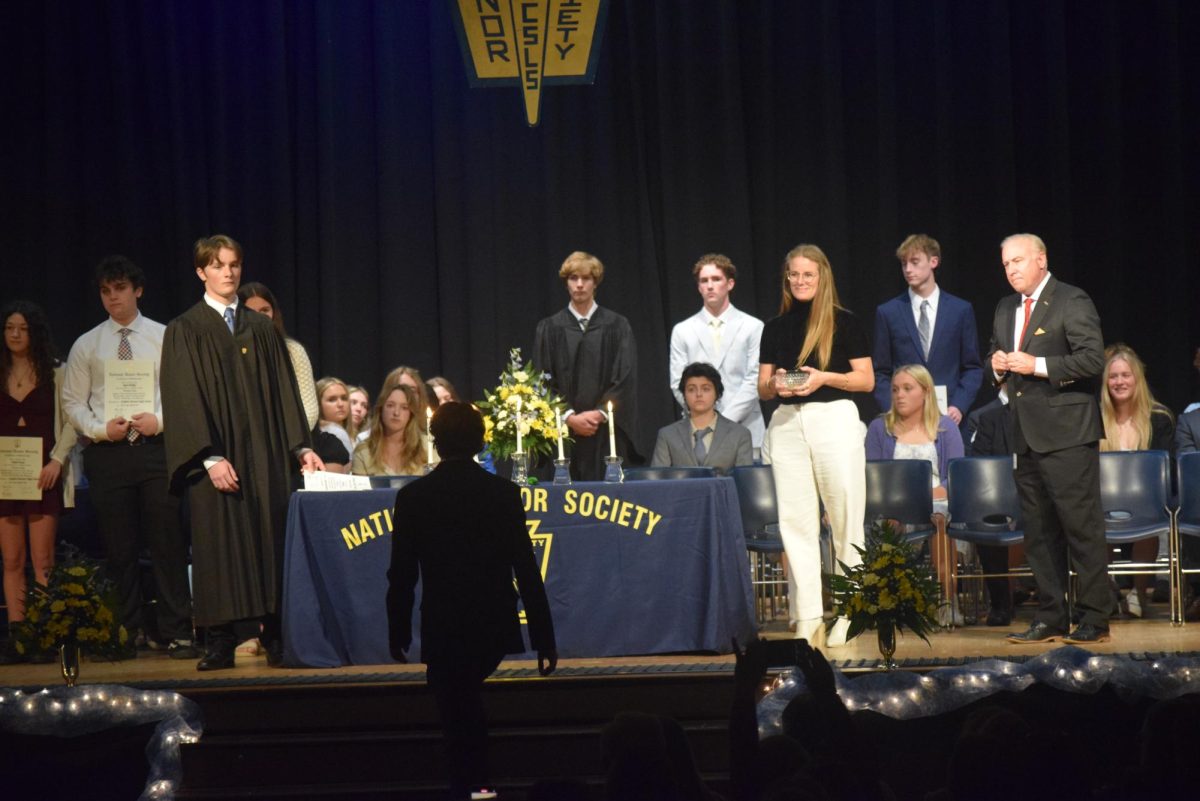 National Honor Society inductees took the stage at the April 4 ceremony in the SDHS auditorium.